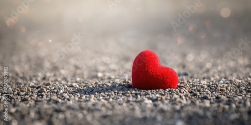 White gravel surface with a...