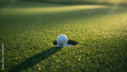 Close-up of a golf ball pos...