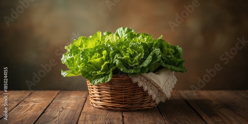Fresh cos lettuce in a wick...