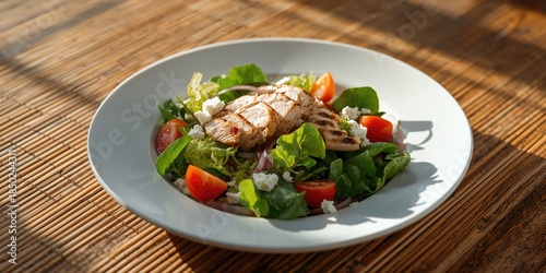 Salad containing cheese, ch...