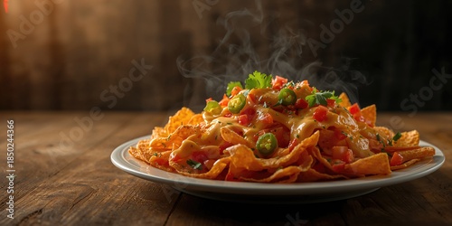 Bowl of crispy nachos with ...