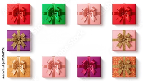 Brightly wrapped presents w...