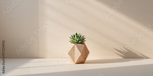 Succulent in a geometric-sh...