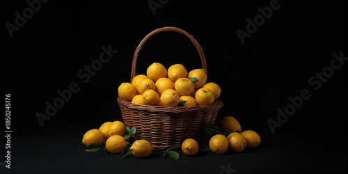 Fresh citrus fruit in a wov...