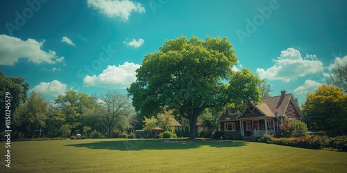 Sunlit park scene featuring...