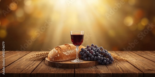 Bread, wine, wheat, and gra...