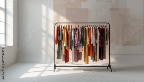 Garments displayed on a clo...