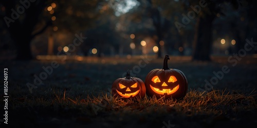 Pumpkins for Halloween in a...