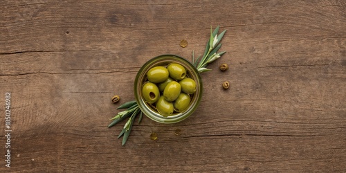 Olive oil appetizer with ol...