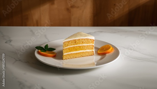 Freshly baked orange cake w...