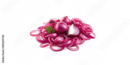 Close-up of red onion slice...