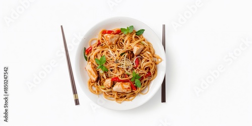Chinese noodle stir-fry wit...