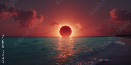 Morning solar eclipse over ...