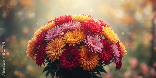 Bright fall chrysanthemums ...