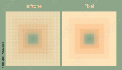 Soft fading square gradients, abstract calmness and peace, modern poster graphic.