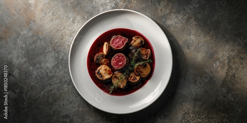 Overhead shot of dry-aged A...