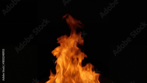 Bright orange flames flicke...