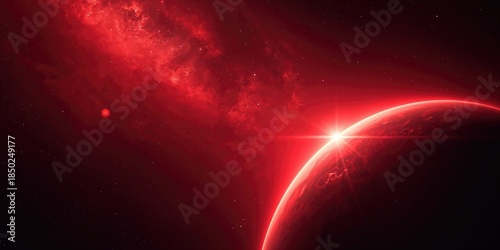 Red planetary landscape with rough terrain and varied textures, used as background for text or layout, Earth Day