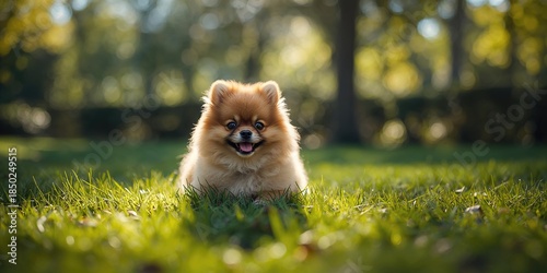 Brown-furred Pomeranian, fl...