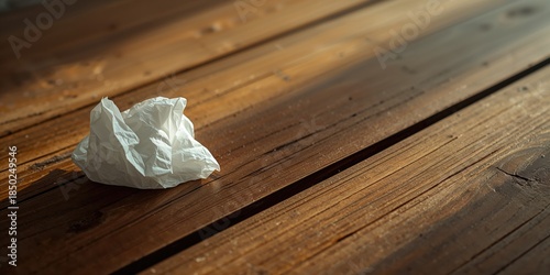 White tissue on a wooden de...