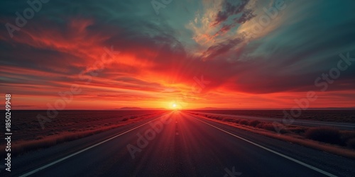 A lone vehicle travels alon...
