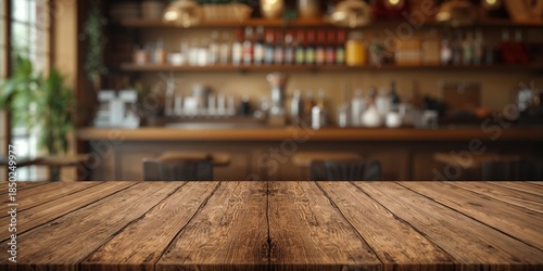 Wooden table with beverages...