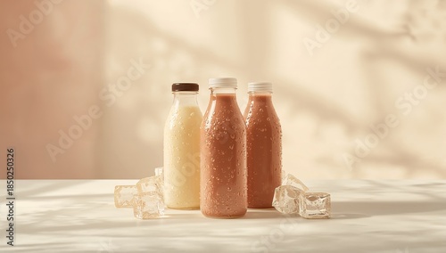 Chilled flavored milk in pl...
