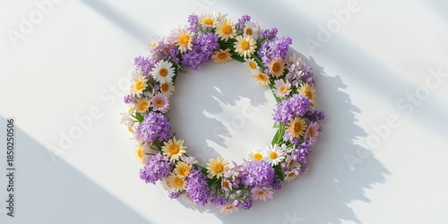 Vibrant floral wreath with ...