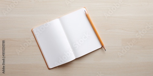 Flat lay of a notebook and ...