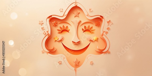 Paper cut of a smiling face...