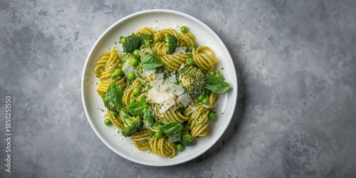 Pasta with green peas brocc...
