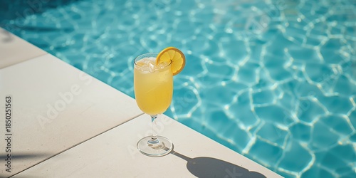 A glass of lemonade with le...