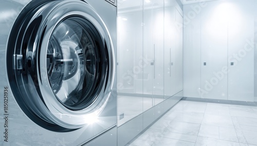 Public laundry shop with la...