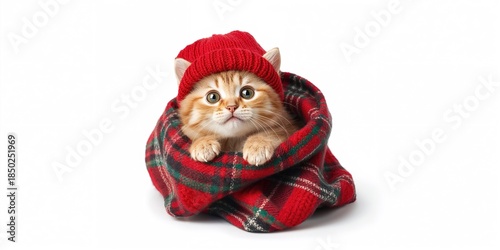 Adorable kitten in a cozy k...