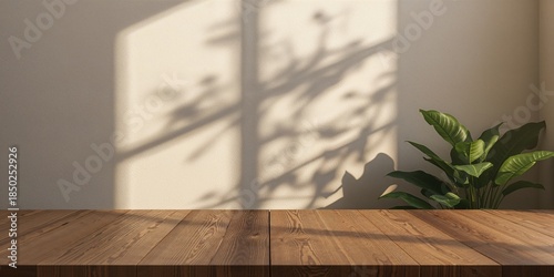 Wooden table surface illumi...