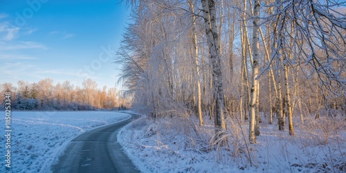 Winter landscape of a snow-...