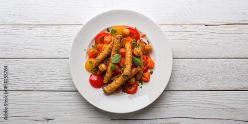 Colorful vegetable dish fea...