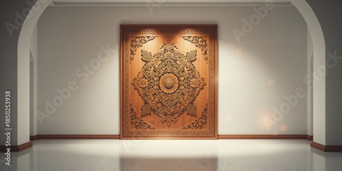 Wooden panel with floral ca...