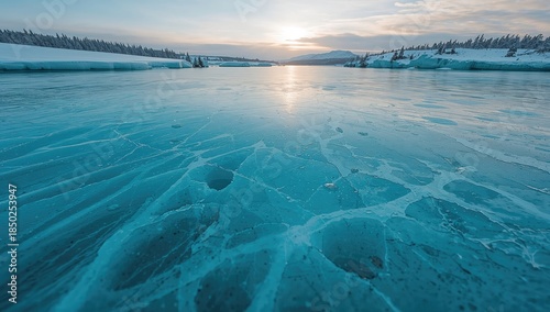 Close-up of icy coastal lan...