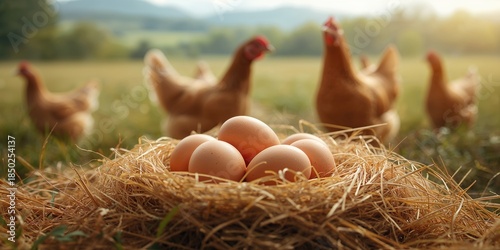 Country chickens with hens ...