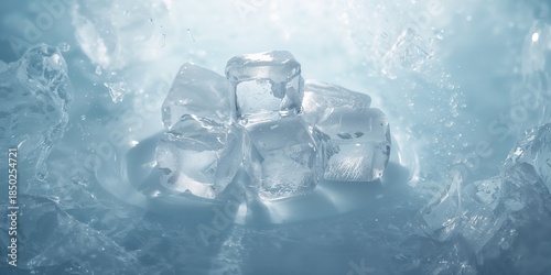 Frozen ice cubes with detai...