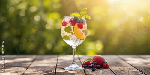 Summer white wine sangria w...