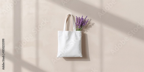 Beige background with a whi...
