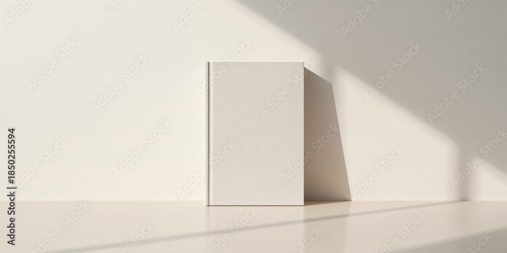 Fototapeta premium Hardback book with a dark cover placed on a table, highlighting focus on literature or learning, World Book Day