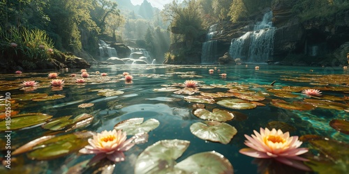 Mountain spring with water ...