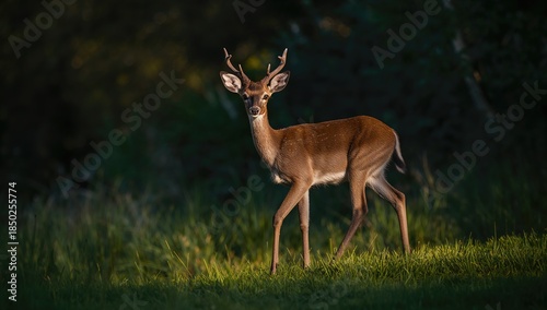 Deer under moonlit sky duri...