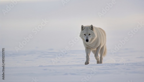 Snow-covered Arctic wolf mo...