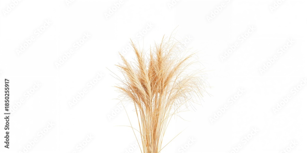 Obraz premium White background with dried grass prepared for layout or graphic design, Earth Day