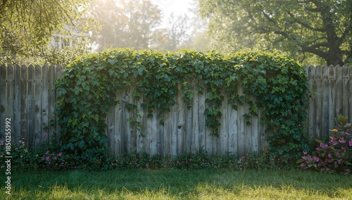 Creeping fig foliage, a flo...