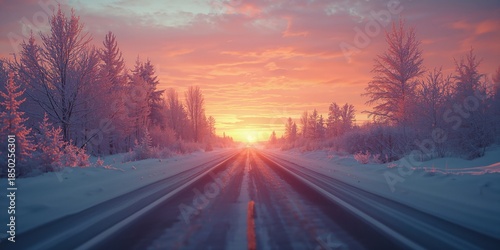 Warm-colored sunset illumin...